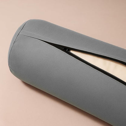 Yogikuti Iyengar Yoga Bolster for Restorative Yoga and Meditation – Lightweight Cotton Support Pillow with Handle for Easy Carry, Versatile for Pose Modification, Balance, Back Relief, and Relaxation