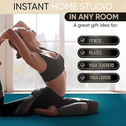 Gorilla Mats Premium Extra Large Yoga Mat – 9' x 6' x 8mm Extra Thick & Ultra Comfortable, Non-Slip Barefoot Exercise Mat – Works Great on Any Floor for Stretching, Cardio or Home Workouts