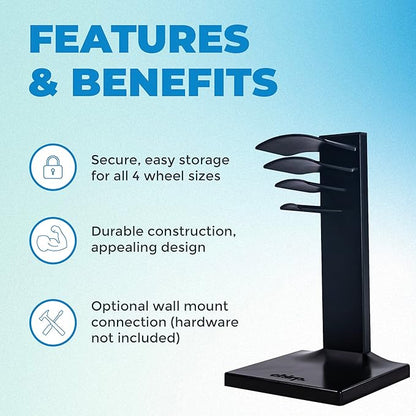 Ultimate Home Fitness Storage Solution: Chirp Wheel Rack & Stretch Mat Combo - Secure Storage for Chirp Muscle Rollers and Non-Slip Exercise Mat for Yoga, Pilates, and Weight Training - Black