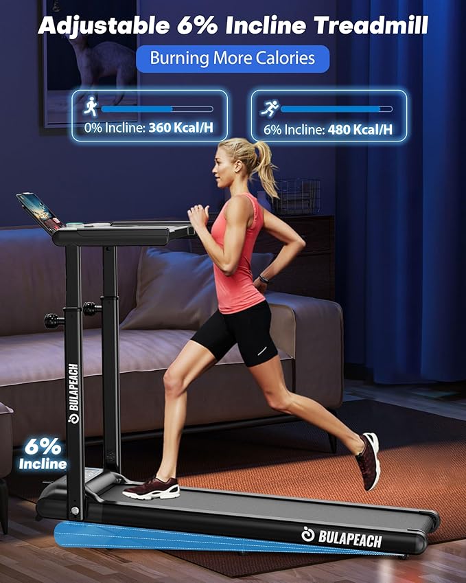 Walking Pad with Incline, 3 in 1 Under Desk Treadmill with Handle Bar Removable Desk Workstation & Device Holder, 3.5HP Foldable Treadmills with 300lbs Capacity for Home Office