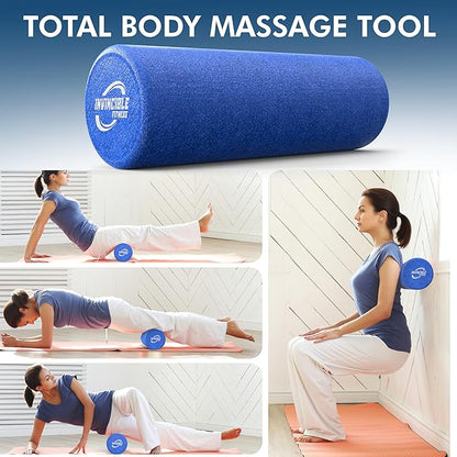 Invincible Fitness EPP Foam Roller for Deep Tissue Massage – Enhance Recovery, Relieve Pain, and Boost Mobility for a Stronger, Healthier You (Blue)