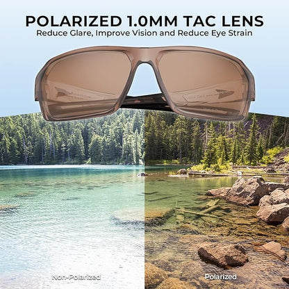 KastKing Chippewa Polarized Fishing Sunglasses, UV400 Protection Full Wrap Frame Sports Cycling Sunglasses, 1.0mm TAC Lenses