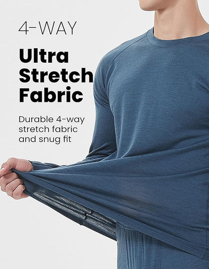 Iguana Mens 100% Merino Wool Base Layer Sets for Ski Lightweight Thermal Underwear