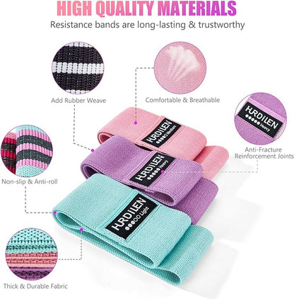 Resistance Bands for Working Out, Exercise Workout Bands for Women & Men, 3 Levels Elastic Stretch Bands for Exercise with Carry Bag for Physical Therapy, Home Fitness, Strength Training, Yoga