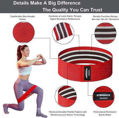 Fabric Resistance Bands for Working Out, 3 and 4 Levels Booty Bands Long Resistance Bands for Women and Men | Elastic Bands for Exercise Bands Resistance Workout Bands Resistance