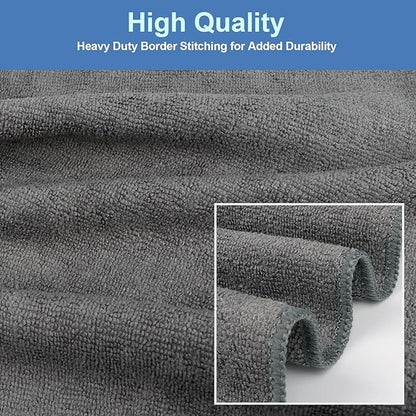 48 Pack Gym Towels Set - Highly Absorbent and Quick Drying Microfiber Salon Towels, Premium Hand Cloths for Bathroom, Gym, Shower, Hotel, and Spa - 16x27 inch (Grey)