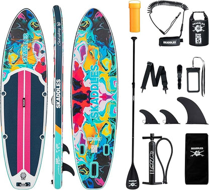 10’6’’ Portable Inflatable Stand Up Paddle Board (SUP) for Adults and Youth with Non-Slip Deck – Complete Accessories Kit, Perfect for Fishing, Yoga, Fitness & Family Fun