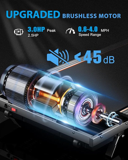 340lb Capacity Walking Pad Treadmill with 12% Incline, Big LED Display Under Desk Treadmill Support Full Manual/3-Preset Countdown/App Mode, Portable Treadmills for Small Spaces