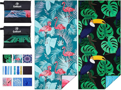 2 Pack Lightweight Thin Beach Towel Oversized 71"x32"