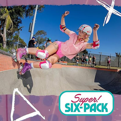 187 Killer Pads Six Pack Pad Set, Elbow Pads, Knee Pads, and Wrist Guards - Ideal for Skateboarding, Roller Skating, and Inline Skating