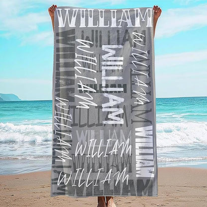 JML Personalized Beach Towel with Name, Custom Beach Towel with Name, Customized Microfiber Pool Towel, Quick Dry & Absorbent Swim Towel for Adult,Anniversary, Birthday, Summer Holiday,Vacation