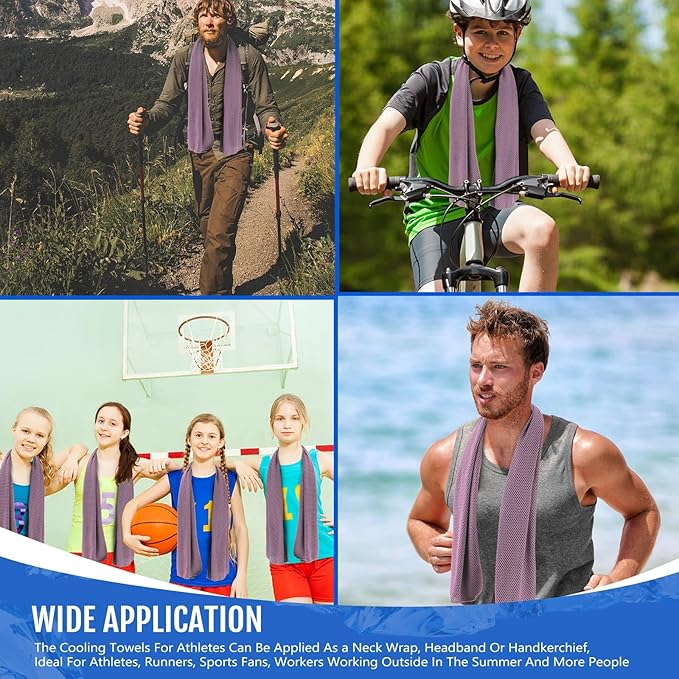 Hosuly 30 Pack Cooling Towels, 40"x12" Ice Breathable Soft Chilly Sweat Rag Microfiber Workout Rags for Gym Cooling Towels for Neck and Face for Yoga Golf Sport Running