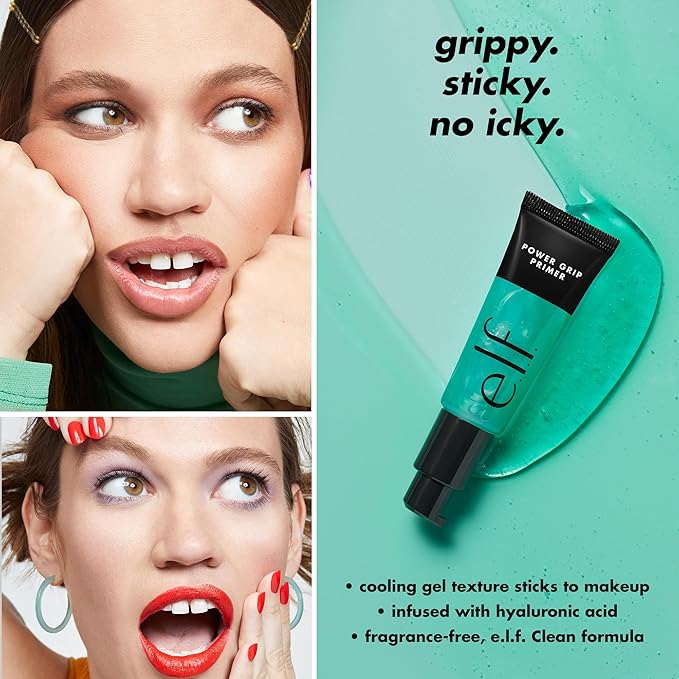 e.l.f. Power Grip Primer, Gel-Based & Hydrating Face Primer For Smoothing Skin & Gripping Makeup, Moisturizes & Primes, 0.811 Fl Oz (24 ml.)