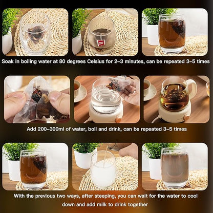 Kidney Tea Formula Ginseng Six Treasure Tea - Natural Chinese Traditional Herbal Ginseng Five Treasures Kidney Detox Cleanse Teabag For Men Women, 6 Precious Ingredients Formula(1 Pack/25 Bags/250g)