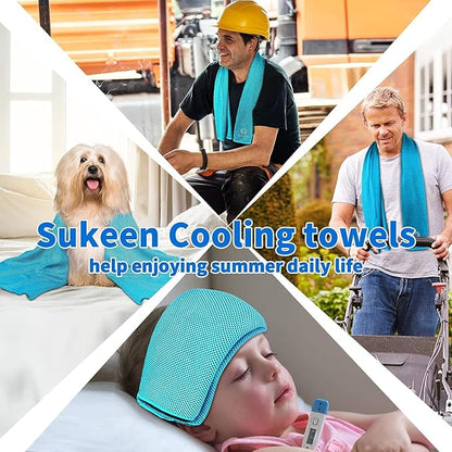 Sukkeen Cooling Towel (40"x12"), Soft Breathable Chilly Microfiber Towel for Yoga, Sports & More Activities