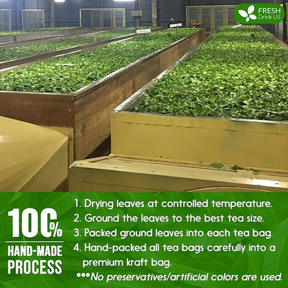 FreshDrinkUS, Premium 40 Banaba Tea Bags, 100% Natural & Pure from Banaba Leaves. Loose Leaf Banaba Herbal Tea. No Sugar, No Caffeine, No Gluten, Vegan.