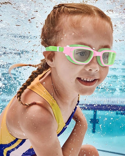 Kids Swim Goggles,Swimming Goggles for Kids 6-14, Anti-Fog UV Protection Pool Glasses for Boys Girls