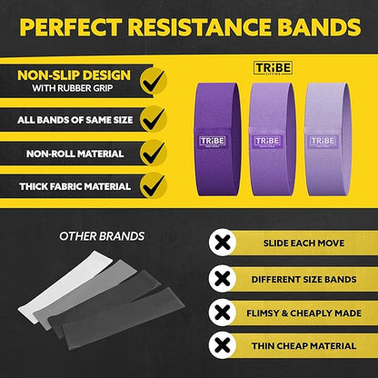 Fabric Resistance Bands for Legs - Workout Bands Resistance Bands for Men and Women - Booty Bands for Working Out - Exercise Bands Resistance Bands Set - Elastic Bands for Exercise