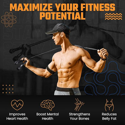 STARFIT Lightweight Jump Rope for Fitness and Exercise, Adjustable Jump Ropes with Plastic Handles, Cardio and Endurance Training, Jumping Rope for Workout