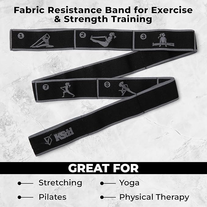 Elastic Yoga Strap with 11 Loops – Premium Stretch Band for Flexibility, Physical Therapy, Pilates, Leg & Full-Body Exercises – Non-Slip Fabric Resistance Band for Mobility & Strength Training