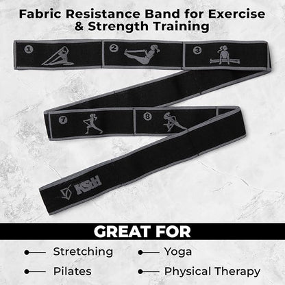 Elastic Yoga Strap with 11 Loops – Premium Stretch Band for Flexibility, Physical Therapy, Pilates, Leg & Full-Body Exercises – Non-Slip Fabric Resistance Band for Mobility & Strength Training