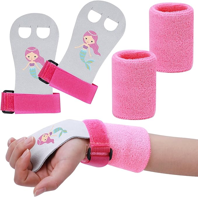 2 Gymnastics Grips Wristbands Sets for Girls Youth Kids