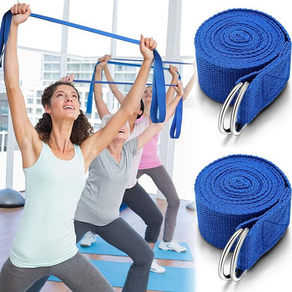 6 Pcs Yoga Strap for Stretching 8 Ft Yoga Exercise Adjustable Straps Bands with Safe Adjustable D Ring Buckle for Pilates Gym Workouts Fitness Improves Sitting Posture