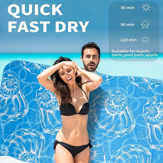 2 Pack Lightweight Thin Beach Towel Oversized 71"x32"