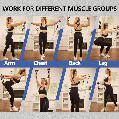 Resistance Bands,Exercise Bands,Resistance Bands for Working Out with Handles for Men and Women,Workout Bands with Door Anchor and Ankle,Strength Training Home Gym Equipment