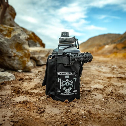 Iron InfideI Battle Bottle Sleeve - 64 oz and 32 oz Water Bottle Sleeve Only for Half Gallon 1L Steel Water Bottle | Rugged Cover with Molle for Versatile Design with Storage for Phone, Wallet & Keys