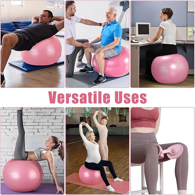 Pilates Kit for Home Workouts Women, Pilates Equipment with Pelvic Floor Exercise Devices, Figure 8 Resistance Band,Booty Bands, Large Yoga Ball for Pregnancy, Kegel Exercise, Physical Therapy