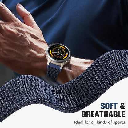 18mm 20mm 22mm Hook and Loop Watch Band Compatible with Garmin Vivoactive 5/ Vivoactive 6/ Vivoactive 3, Soft Nylon Breathable Sport Strap for Venu 2S/ Venu3S/ Forerunner 265s,Venu 3/ Venu 2 Men Women