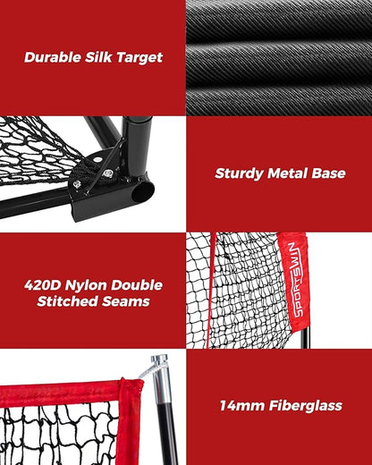 10x7ft Heavy Duty Golf Practice Net with Mat, Target Cloth, 8 Tees, 6 Balls, Carry Bag, Golf Training Net for Backyard Driving Chipping Indoor Outdoor