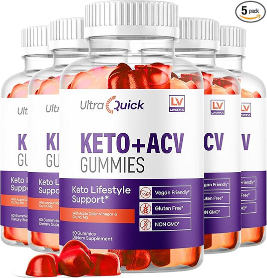(5 Pack) Ultra Quick Keto ACV Gummies, UltraQuick Keto ACV Gummies 1050MG, UltraQuick Keto Plus ACV Gummies Support, Ultra Quick Keto, Ultra Quick Keto Plus ACV Gummy, 300 Gummies For 5 Months