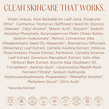 InstaNatural Retinol Moisturizer Nighttime Face Moisturizing Cream, Brightens and Reduces Signs of Aging, Wrinkles, Lines and Discoloration, with Vitamin C and Hyaluronic Acid, 3.4 Fl Oz