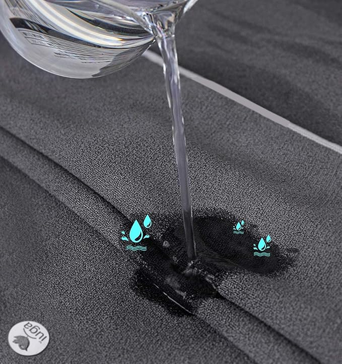 IUGA Yoga Towel for Hot Yoga Non Slip Extra Thick Yoga Mat Towel + Hand Towel 2in1 Set with Corner Pockets Super Absorbent and Quick Dry Hot Yoga Towel