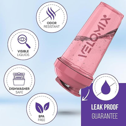 '-2 Pack- 28 oz Protein Shaker Bottles for Protein Mixes - 2x Wire Whisk | Leak Proof Shaker Cups for Protein Shakes | Protein Shaker Bottle Pack (Pink/Turquise)