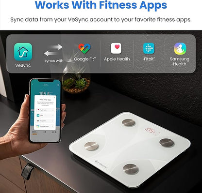 Etekcity Scale for Body Weight, Smart Digital Bathroom Weighing Scales with Body Fat and Water Weight for People, Bluetooth BMI Electronic Body Analyzer Machine, 400lb