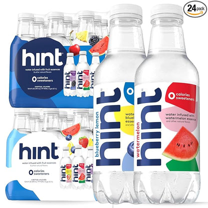 Hint Bottled Water, Best Sellers Variety Pack Bundle - Purified Flavored Water with Zero Calories, Sugar Free, Natural Flavors - 16 Fl Oz (Pack of 24)