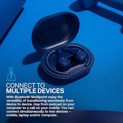 JLab JBuds Sport ANC 4 True Wireless Bluetooth Earbuds + Charging Case, Cobalt Blue, Swipe + Touch Controls, Hybrid Active Noise Cancelation, Multipoint Connect, Customized Settings App