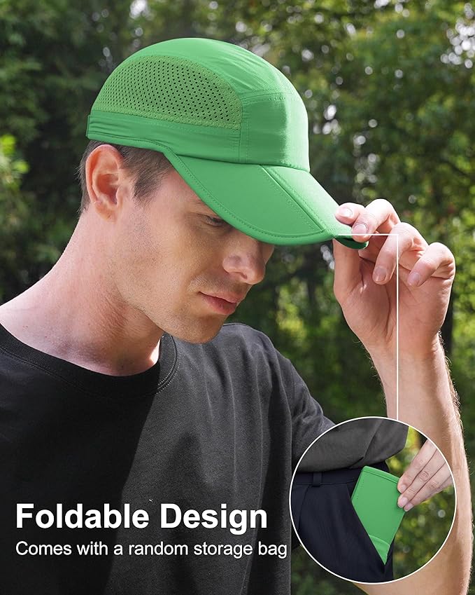 GADIEMKENSD Mens Folding Outdoor Hat Long Brim UPF 50+ Sun Protection