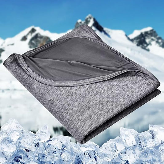 HOMFINE Cooling Blankets for Hot Sleepers - Summer Blanket Thin Lightweight Breathable Soft Double Side Enhanced Cooling for Bed Couch Sofa, Keep Cool for Night Sweats (Black, 90 x 90 inches)