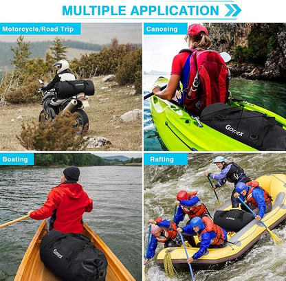 Gonex 40L 60L 80L Extra Large Waterproof Duffle Travel Dry Duffel Bag Heavy Duty Bag with Durable Straps & Handles for Kayaking Paddleboarding Boating Rafting Fishing