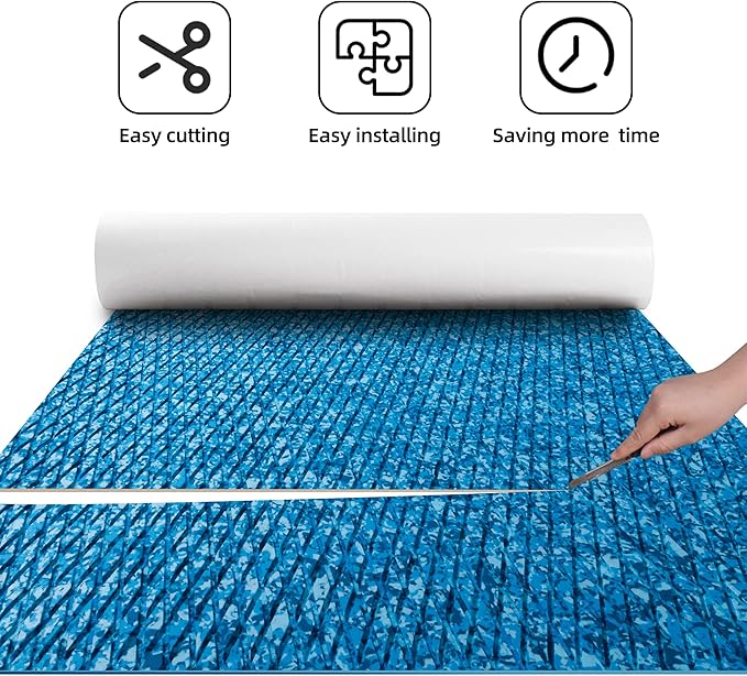 FOCEAN Boat Flooring EVA Foam Boat Decking Faux Teak Marine Flooring Boat Mat Boat Carpet Sheet for Motorboat RV Yacht Kayak Surfboard, 94.5"x 47.2"/35.4"/23.6"/15.7"