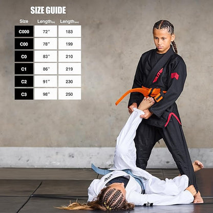 Elite Sports Kids Brazilian Jiu Jitsu Belts Preshurunk Martial Arts Youth BJJ Belts for Girls & Boys with BJJ Ranking Stripes