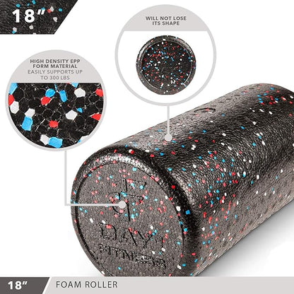 High-Density Round Foam Rollers - 4 Size and 8 Color Options - Massage Rollers for Stretching, Deep Tissue and Myofascial Release