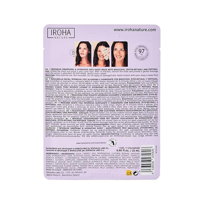 IROHA NATURE Firming & Anti-Aging Tissue Face Mask with Phyto Retinol (Bakuchiol) & Peptides (Pack of 15) | Improves Firmness & Elasticity | Results in 15 Minutes | Cruelty-Free