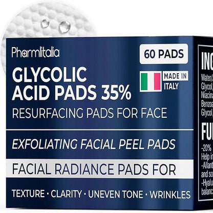 Glycolic Acid Pads - Resurfacing Pads for Face 35% - Exfoliating Peel Pad for Body and Dark Spots - Fine Lines and Wrinkles - 60 Count