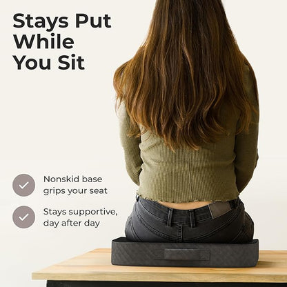 Kölbs Extra Large Seat Cushion, Stylish Plush Velvet Cover, X-Large Memory Foam for Office Chair, Floor Pillow, Cushion Back Pain Coccyx Pain Relief, Carry Handle (Extra Large)