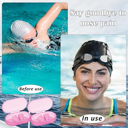 2 Pack Nose Plugs for Swimming for Adults and Kids (Age 7-12), Waterproof Soft Silicone Swimming Protectors Nose Block Nostril Plugs for Swimmers Surfers Water Sports